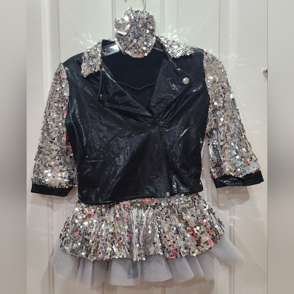 Weissman Countdown Silver and Black Kids Dance Costume